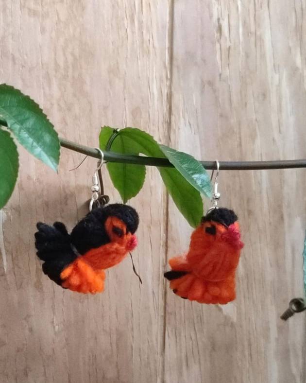 Aretes de Lana Pajaritos - HILO VIDA